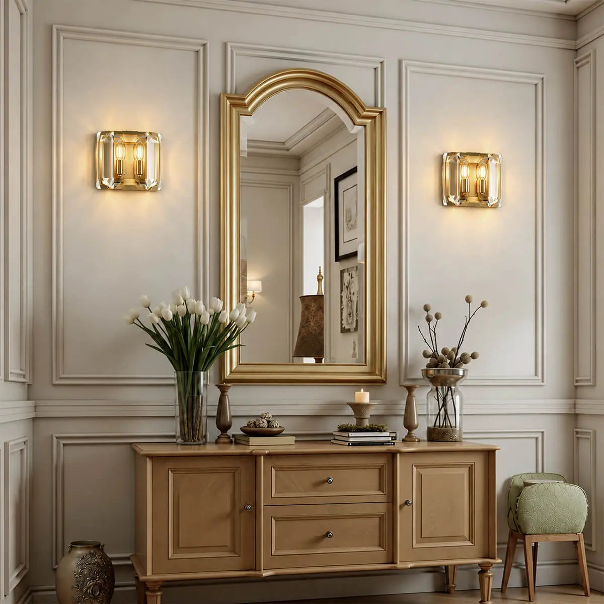 Luxury Brass Crystal Sconce