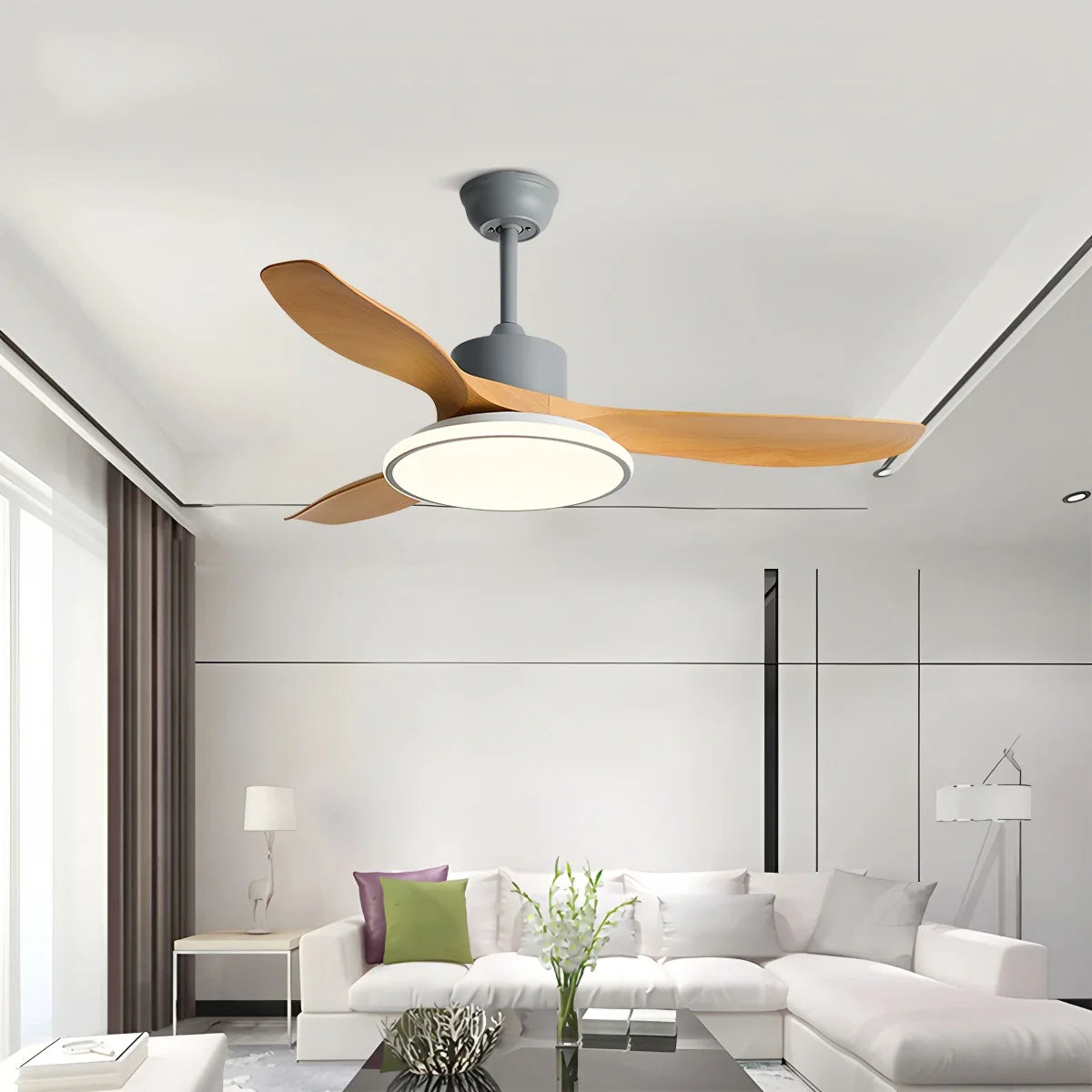 Modern 3 Blade Ceiling Fan with Light