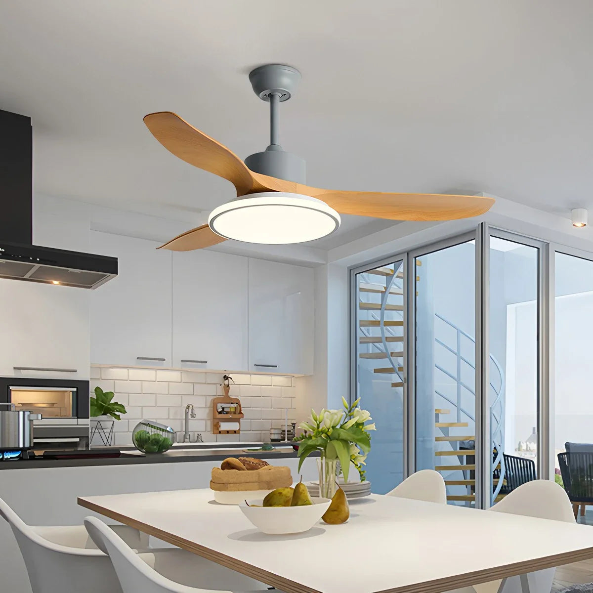 Modern 3 Blade Ceiling Fan with Light