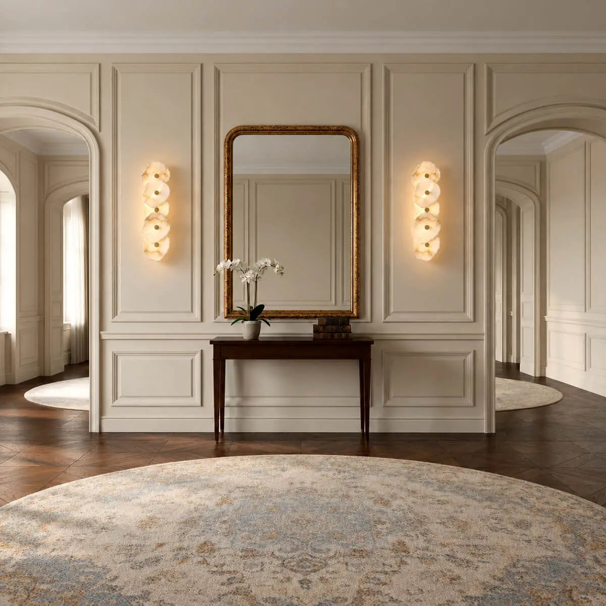 Modern Luxury Brass Alabaster Wall Sconce