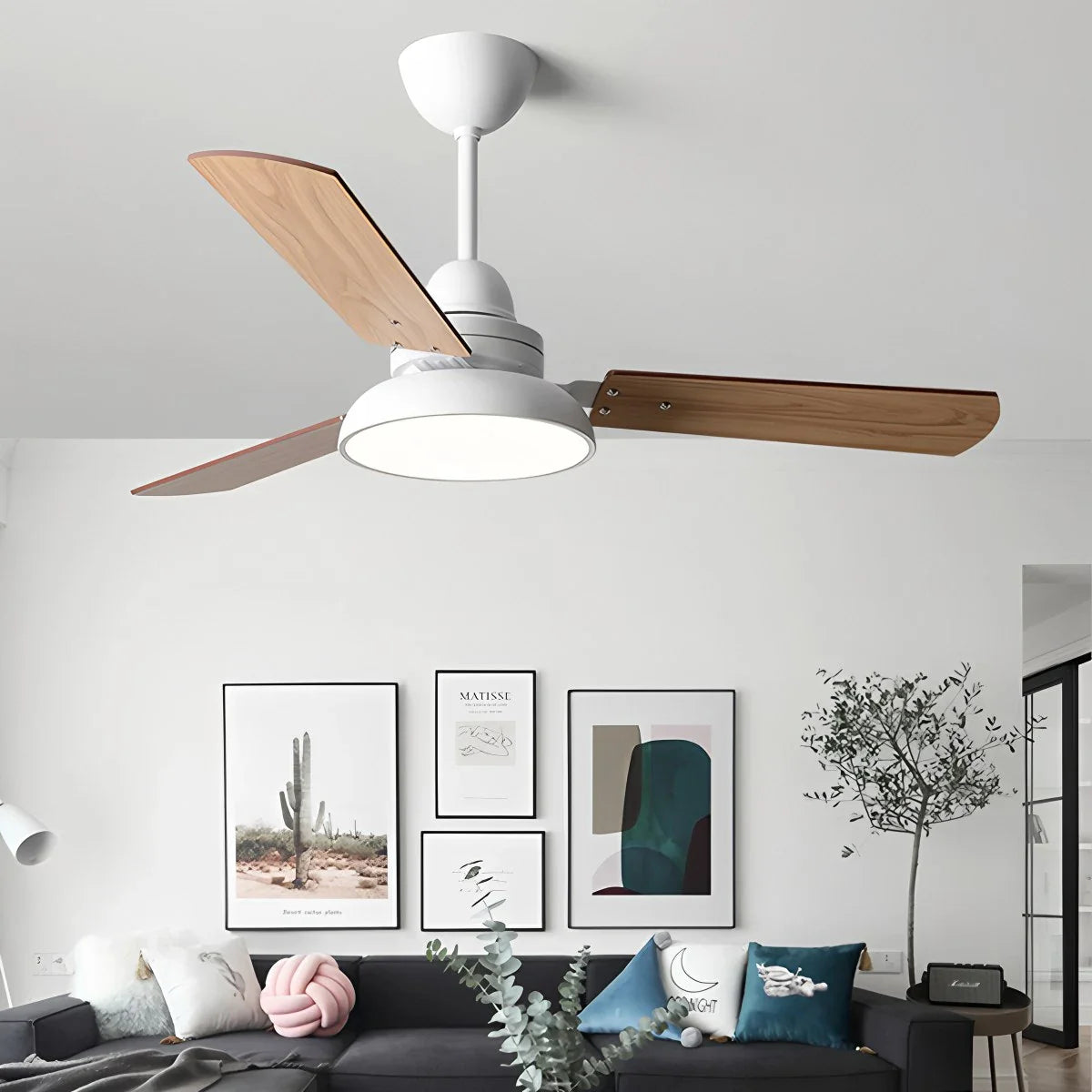 Modern Minimalist Three Leaf Ceiling Fan Light