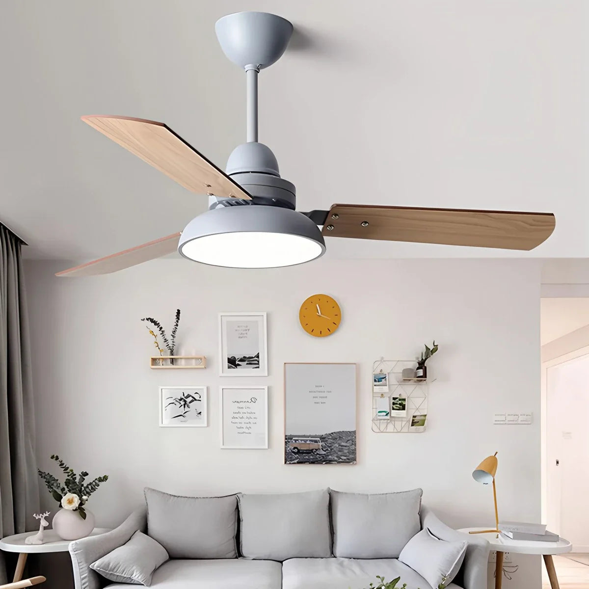 Modern Minimalist Three Leaf Ceiling Fan Light