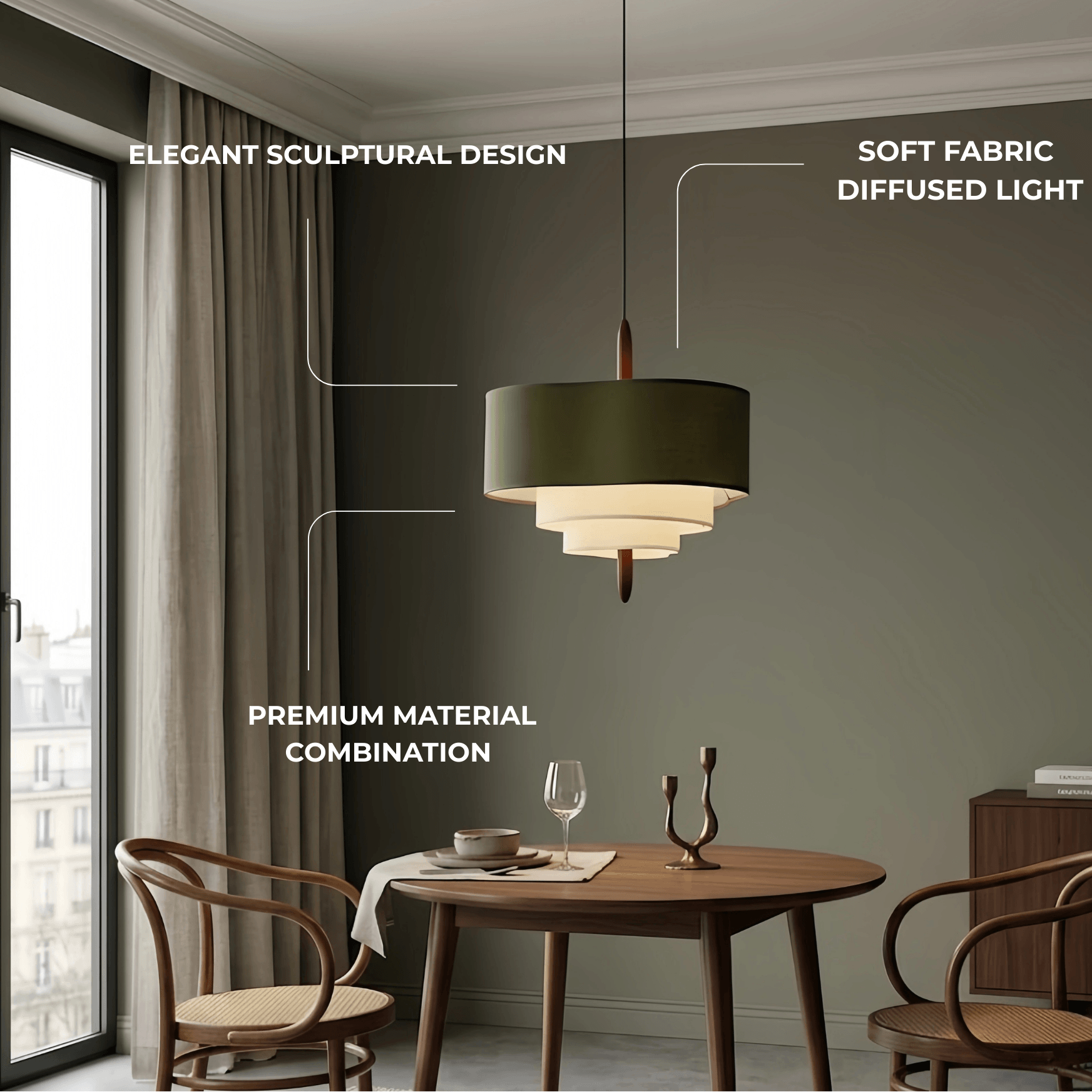 Modern Fabric Pendant Light 