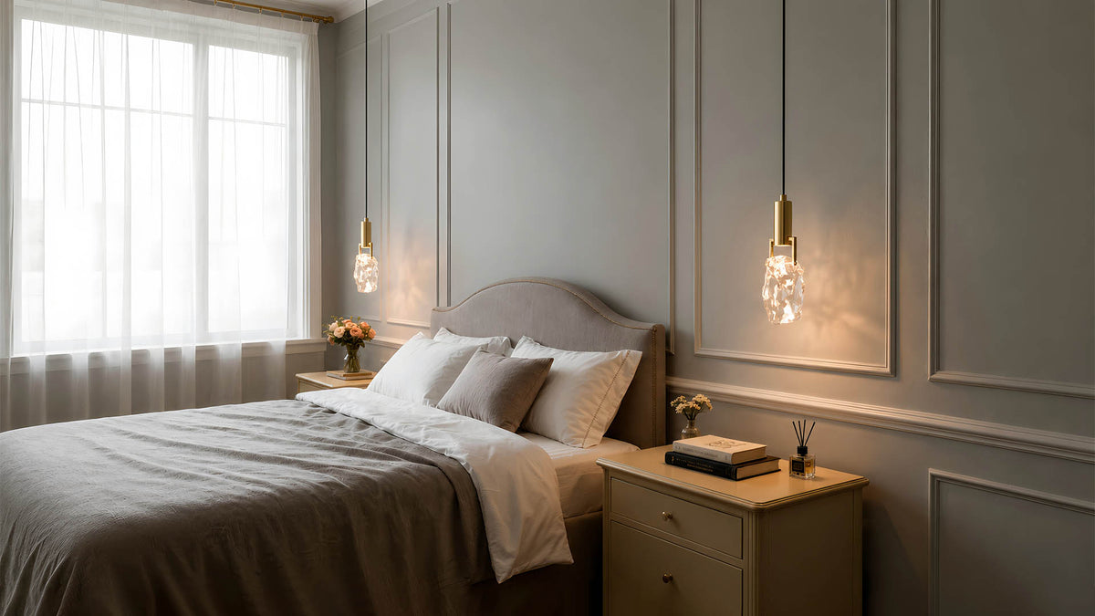Crystal Pendant Light for Bedside and Window-Side Spaces