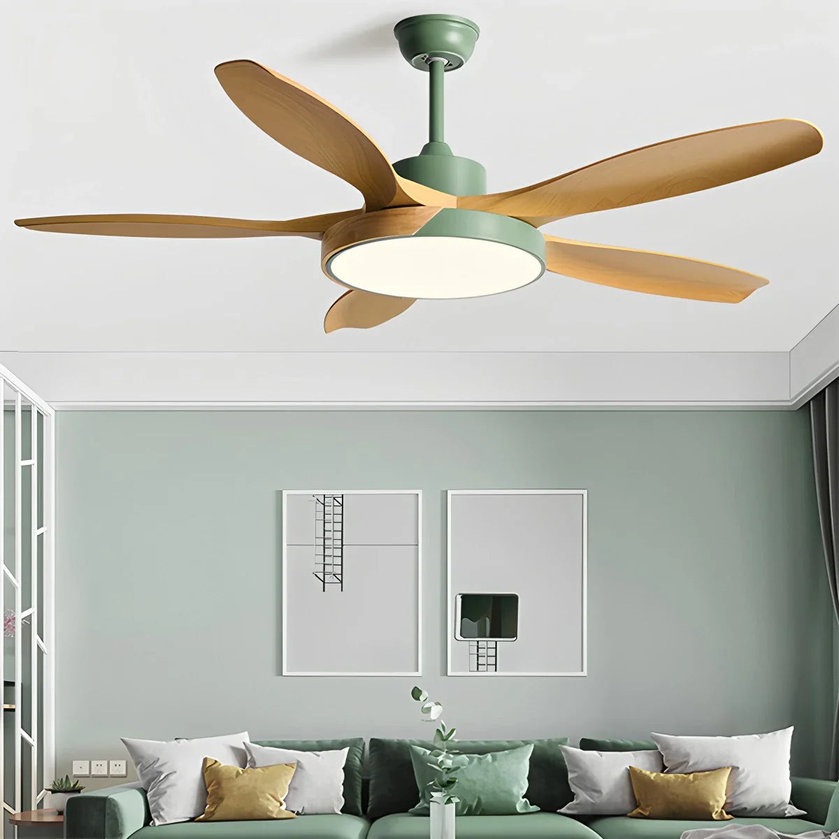Nordic Living Room Ceiling Fan with Light