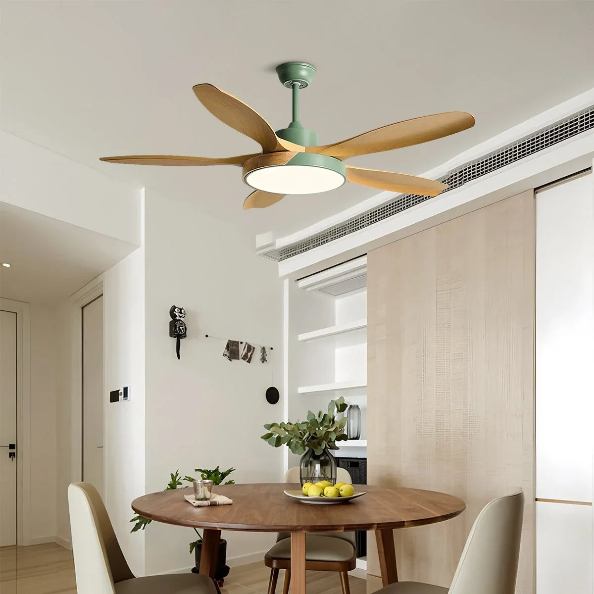 Nordic Living Room Ceiling Fan with Light