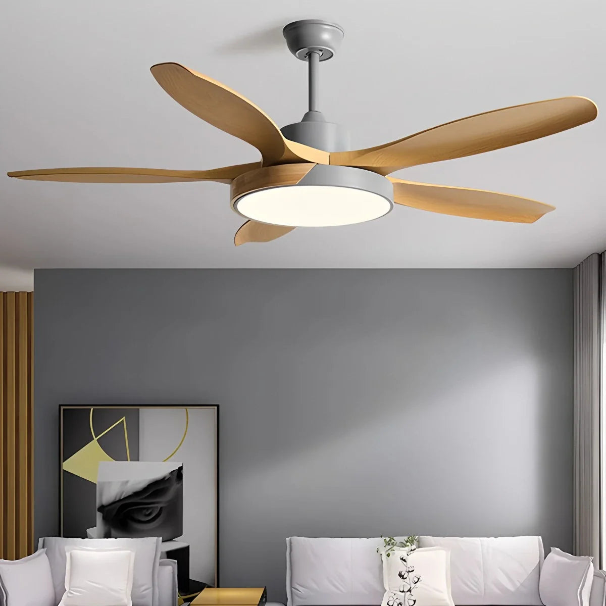 Nordic Living Room Ceiling Fan with Light