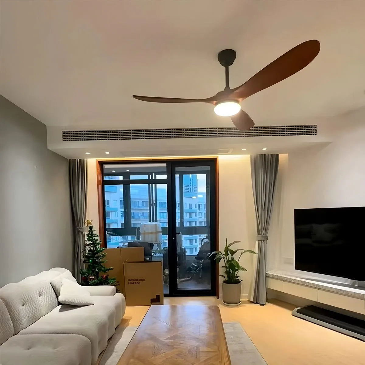 Nordic Wood Ceiling Fan with Light