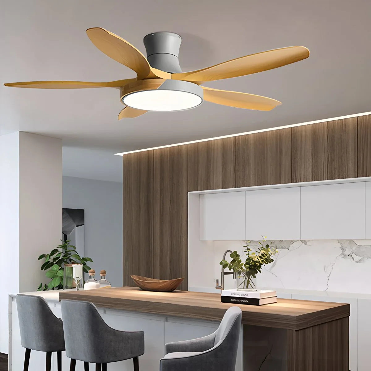 Nordic 5-Blade LED Ceiling Fan Light