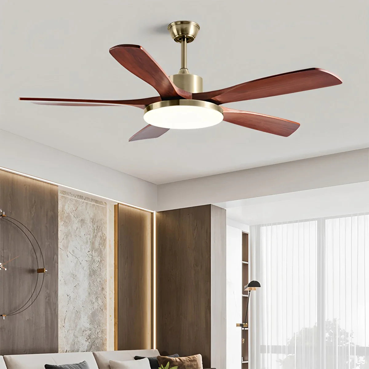 Wood Ceiling Fan Light for Living Room