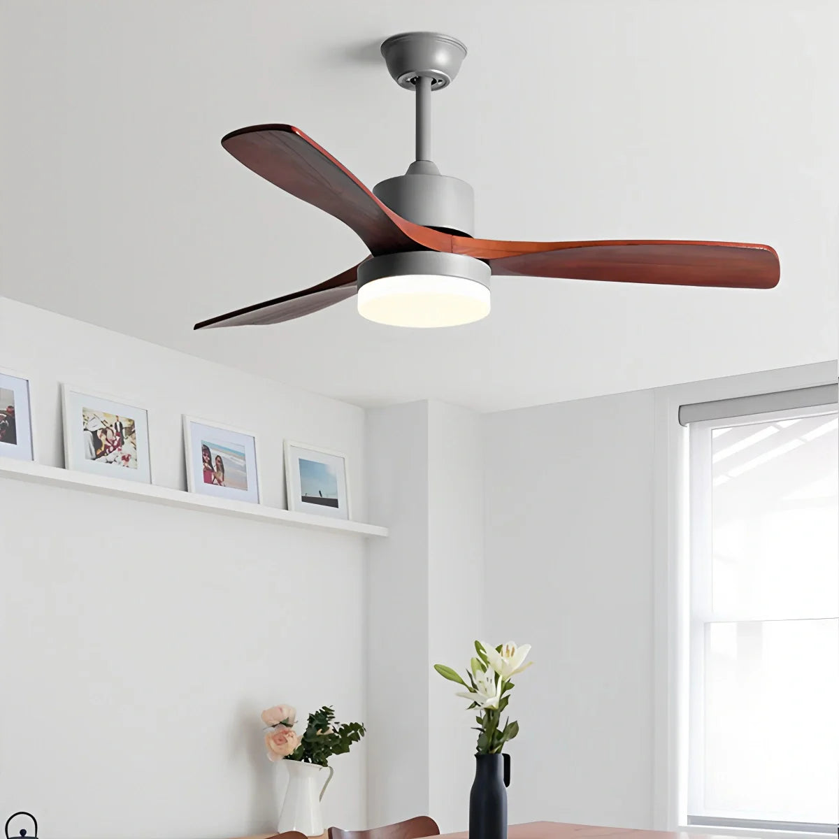 Wood Ceiling Fan Light for Living Room