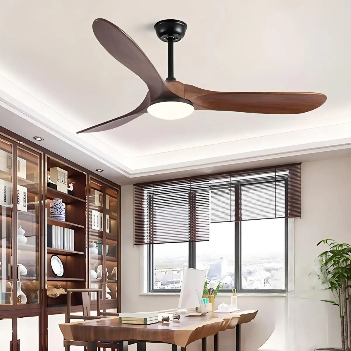 Nordic Wood Ceiling Fan with Light