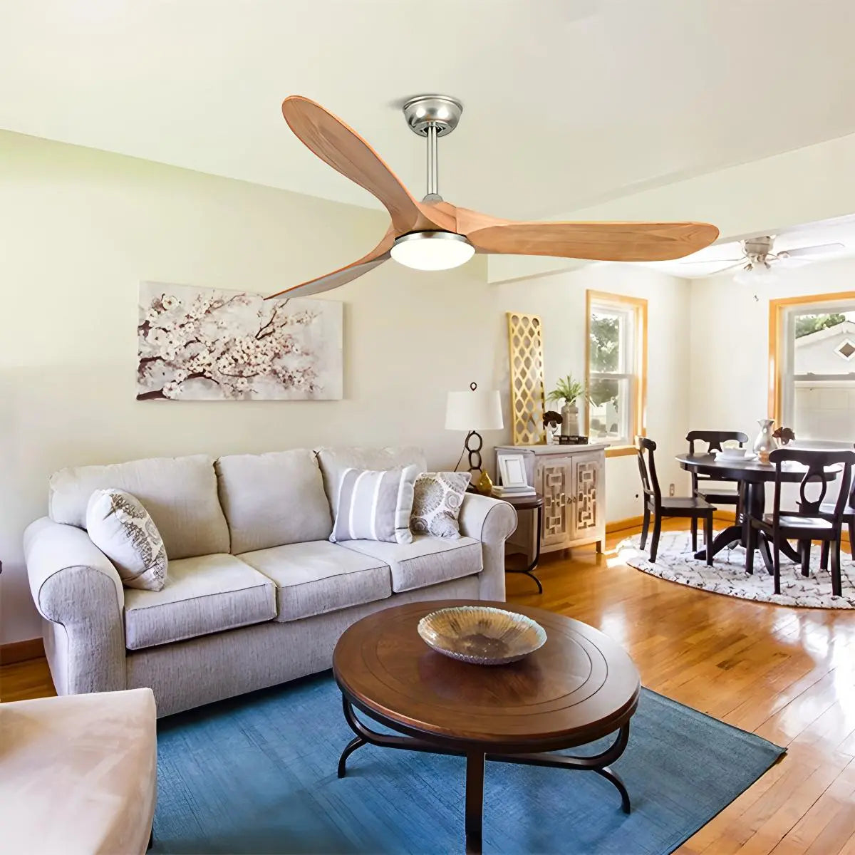 Nordic Wood Ceiling Fan with Light