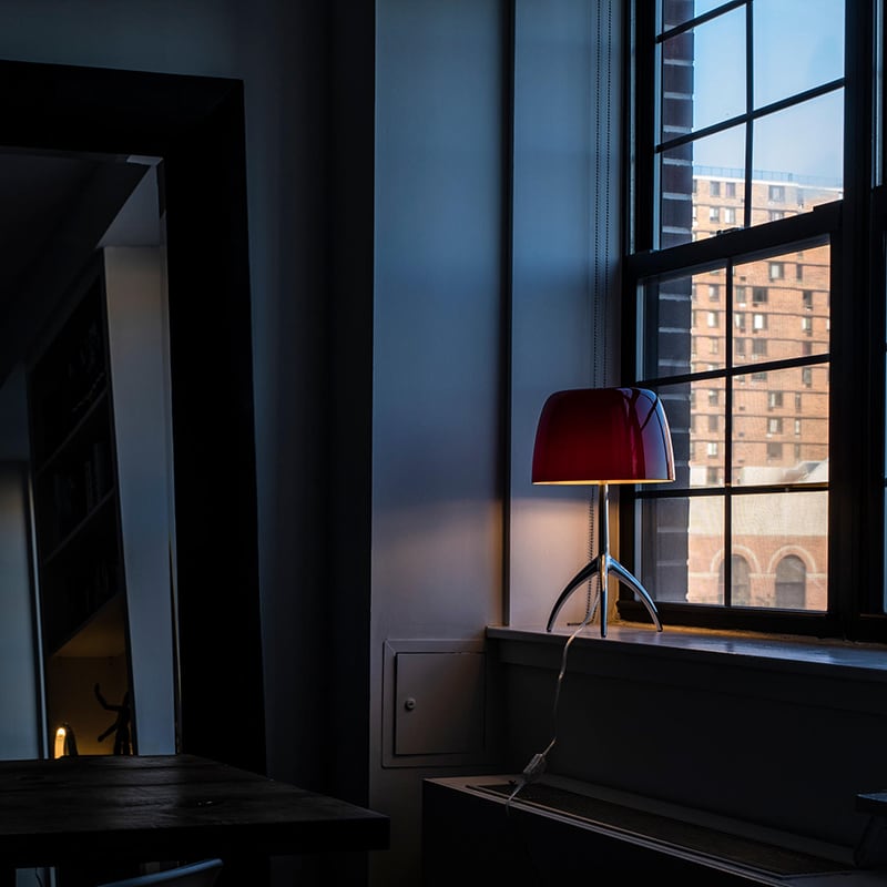 Sculptural Glass Table Lamp
