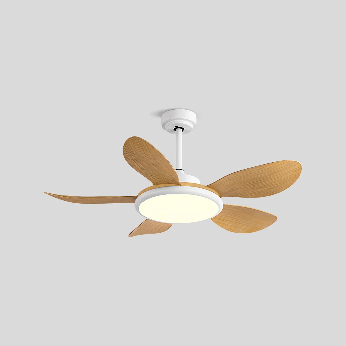Antizer 5-Blade Wood Ceiling Fan with Light for Living Room Oak D106cm / 42"