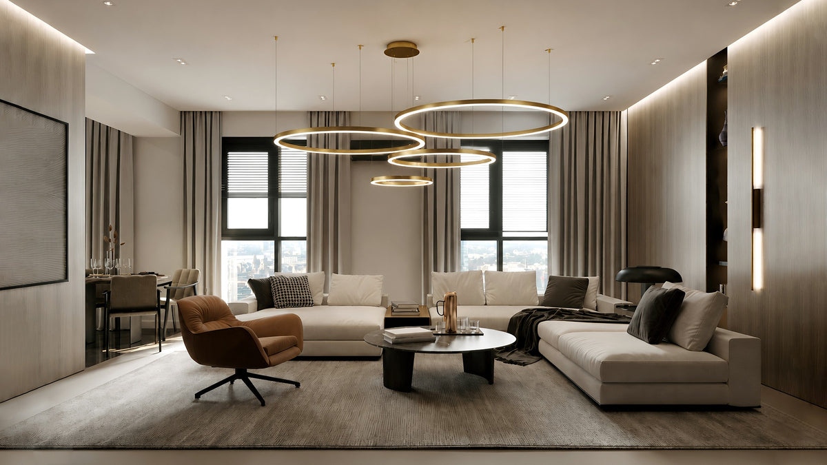 Multi-Ring Chandelier for Modern Living and High-Ceiling Spaces