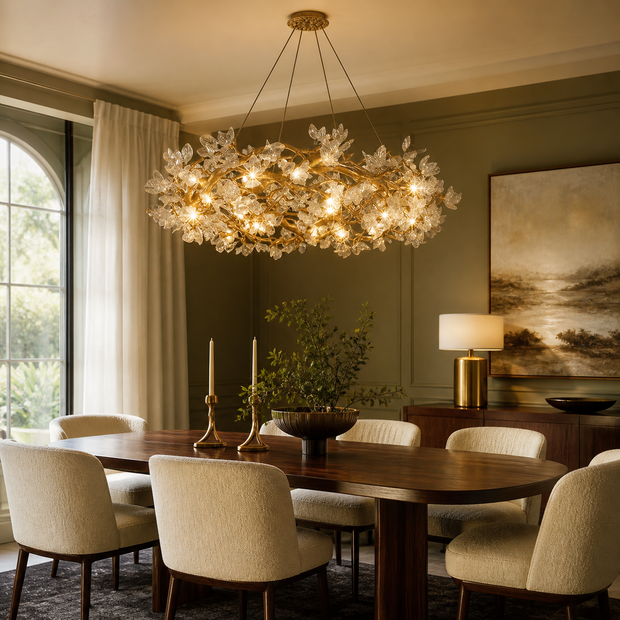 Petala Crystal Round Chandelier
