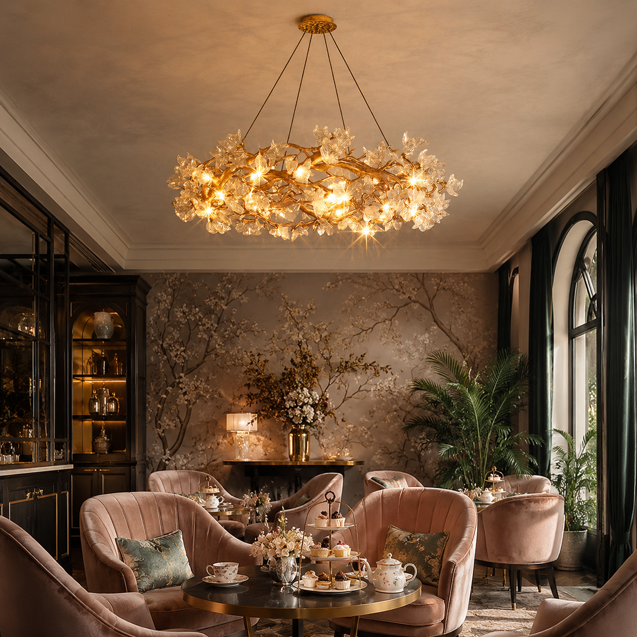Petala Crystal Round Chandelier