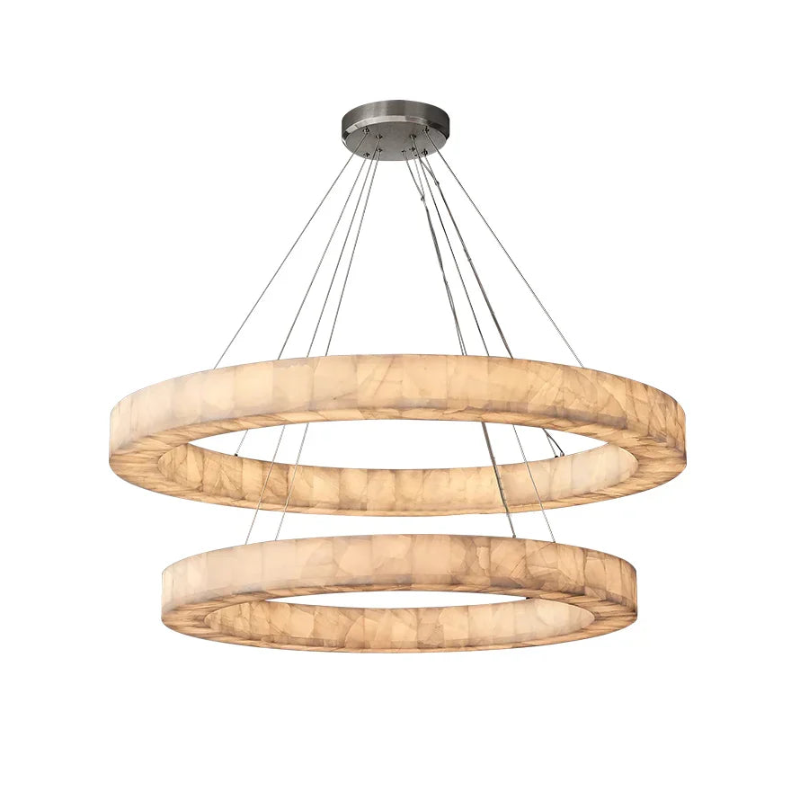 Lueur Round Alabaster Chandelier - Rivage