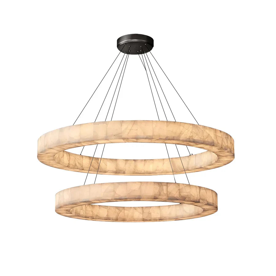 Lueur Round Alabaster Chandelier - Rivage