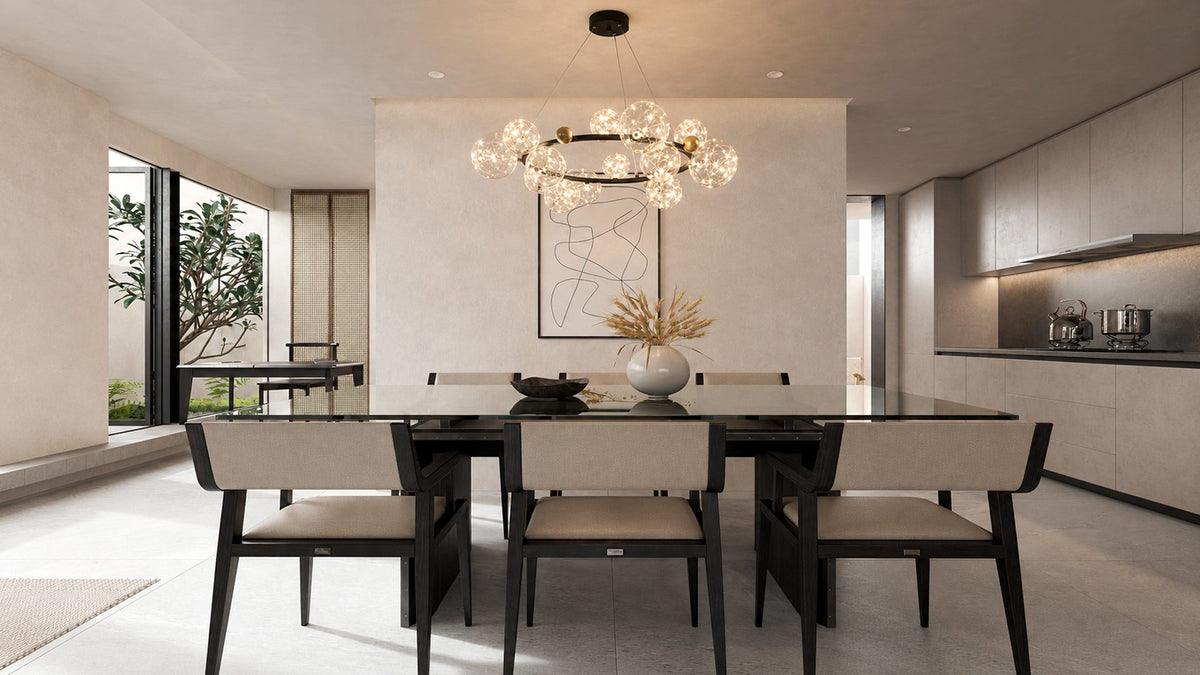 Glass Globe Ring Chandelier for Modern Living Spaces