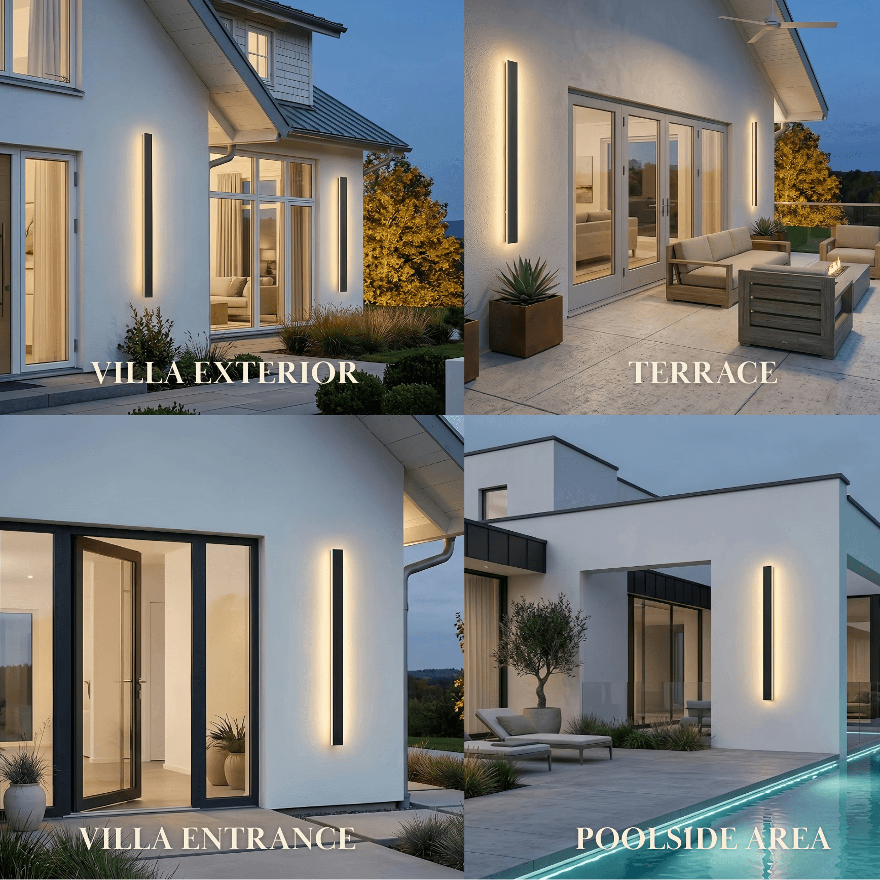 Arcato Minimalist Wall Lamp – Waterproof Linear for Outdoor
