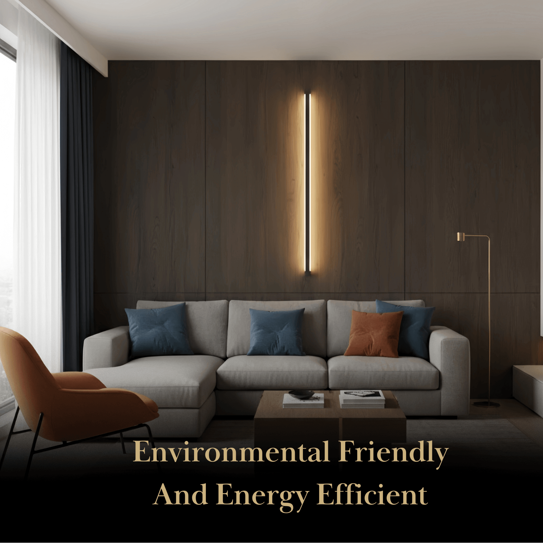 Arcato Modern Linear LED Wall Lamp – Black Wall-Mounted Light for Living Room