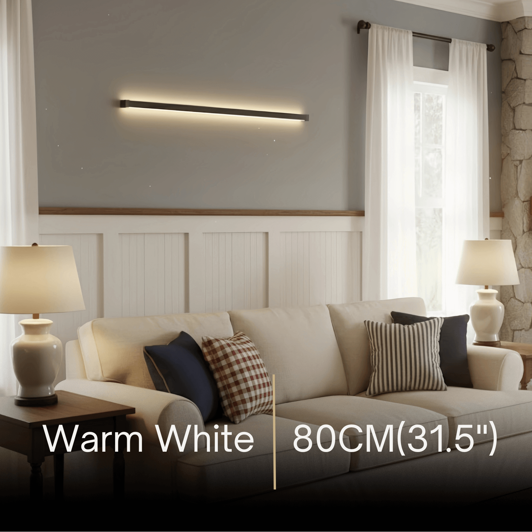 Arcato Modern Linear LED Wall Lamp – Black Wall-Mounted Light for Living Room