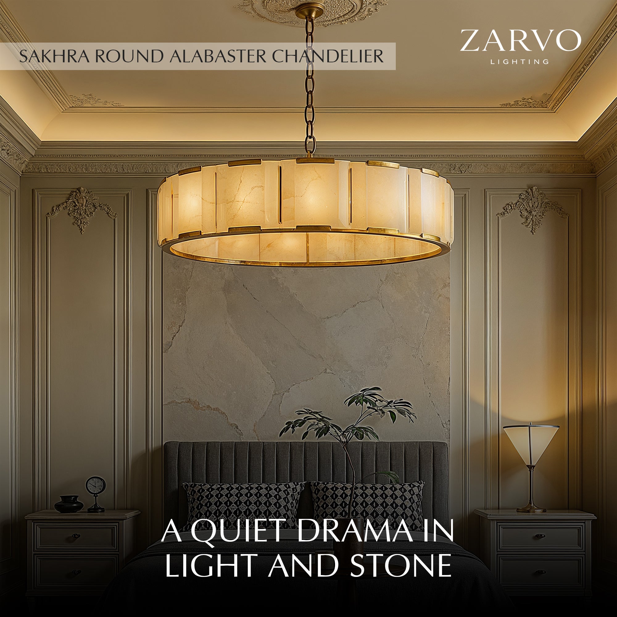 Sakhra Round Alabaster Chandelier