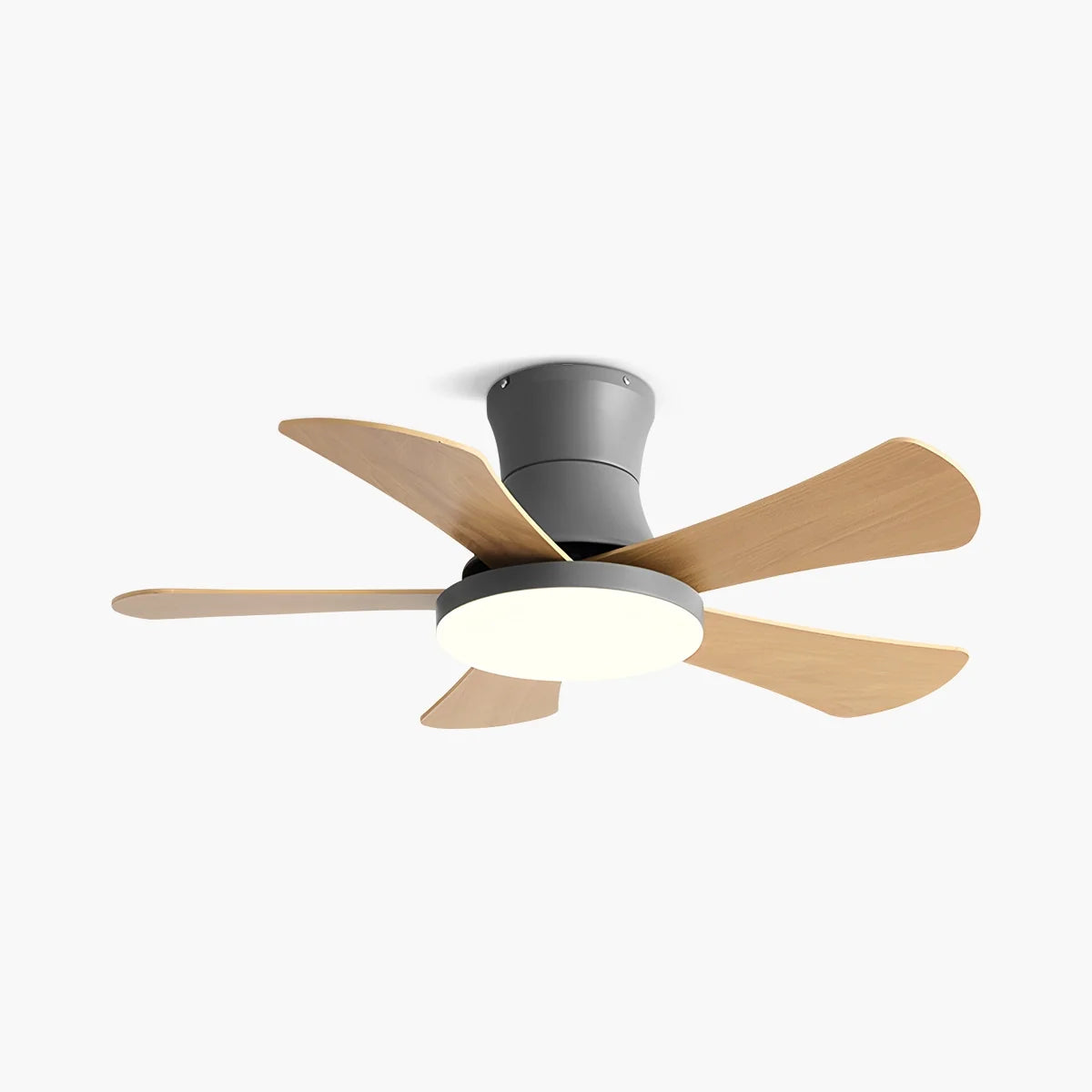 Scandi Low Profile Ceiling Fan with Light