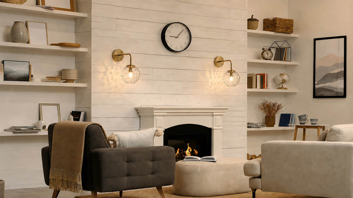 Gold Glass Wall Sconce with a Soft Warm Glow