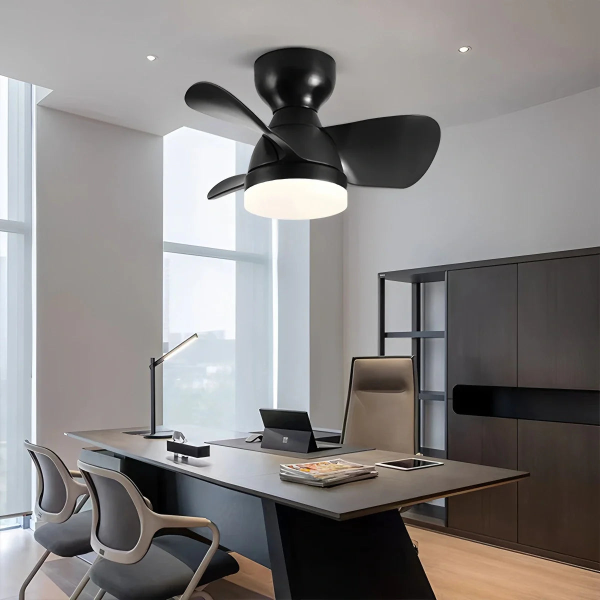 Small Flush Mount Ceiling Fan with Light