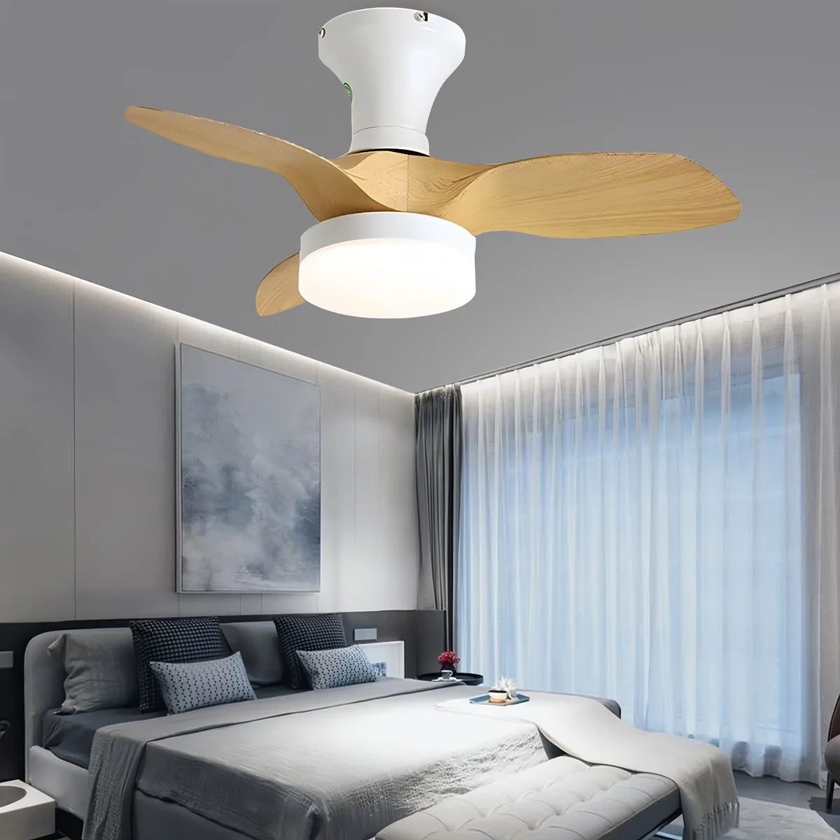 Small Propeller Ceiling Fan With Light