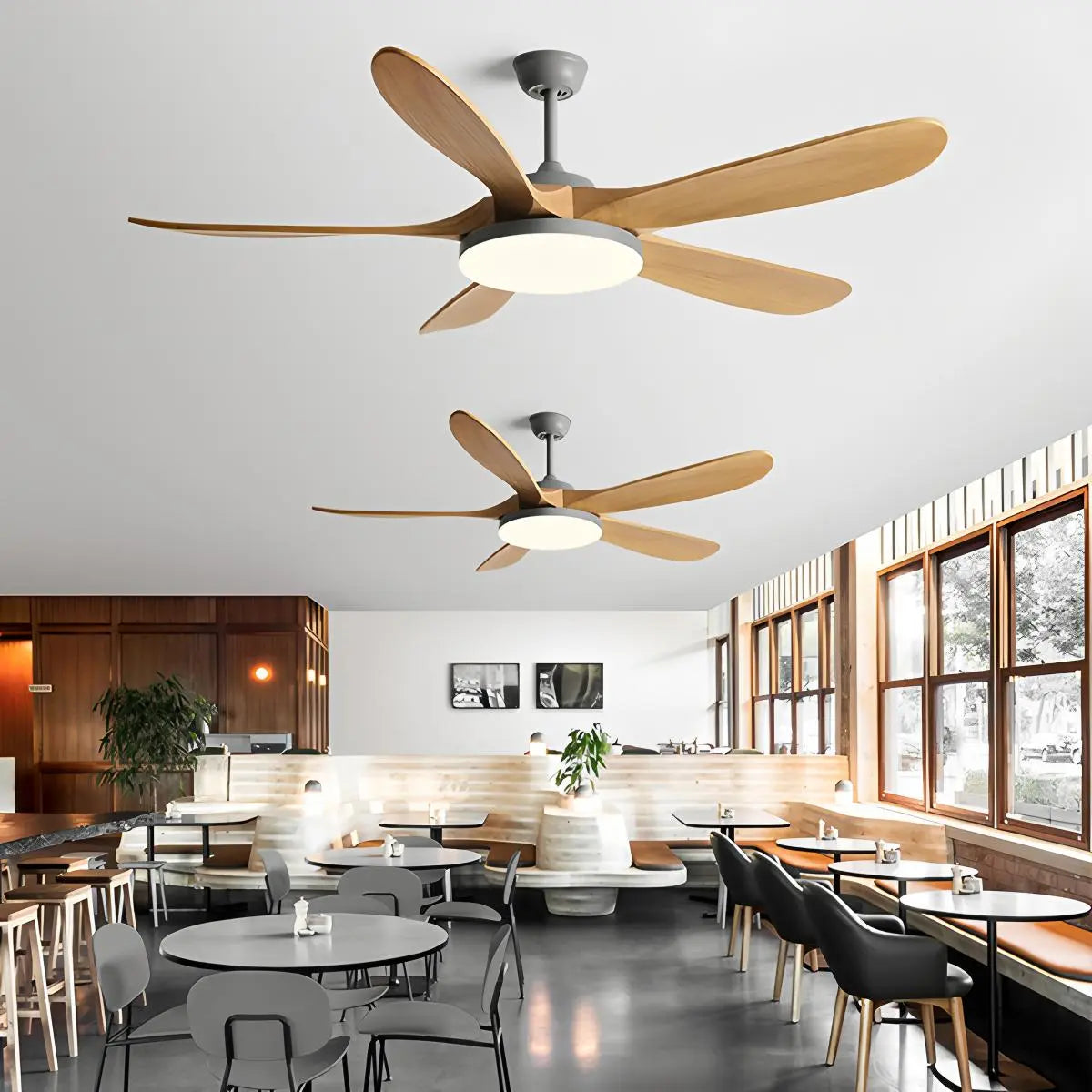 5-leaf Wood Ceiling Fan Light