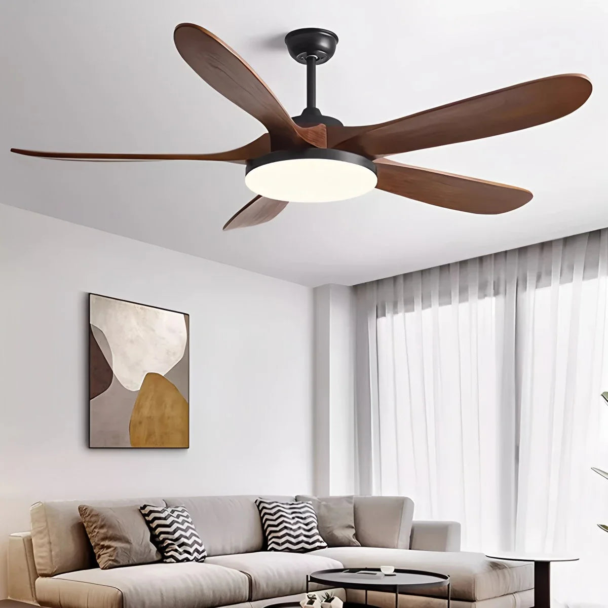 5-leaf Wood Ceiling Fan Light