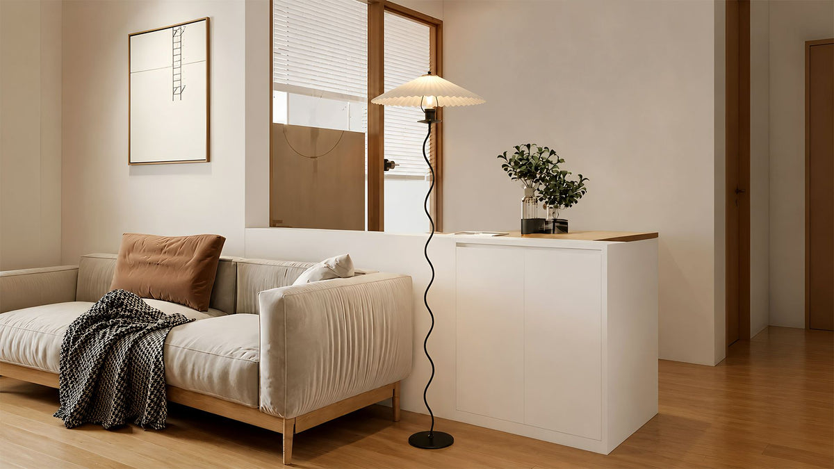 Artistic Pleated Shade Floor Lamp for Cozy Corners