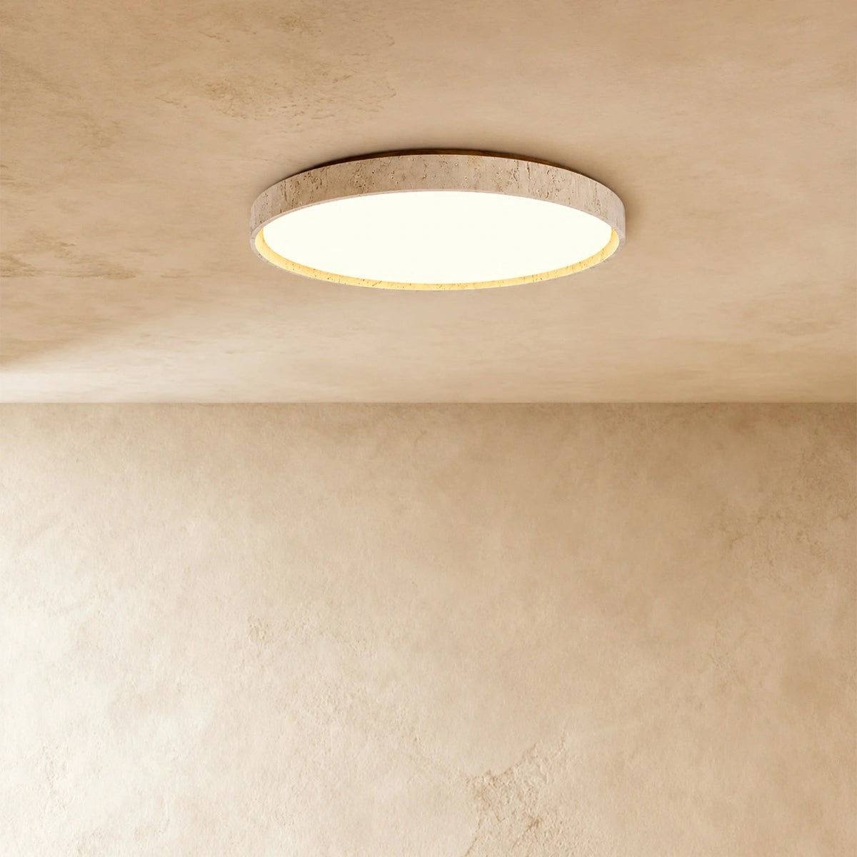 Strata Modern Minimalist Travertine Ceiling Light