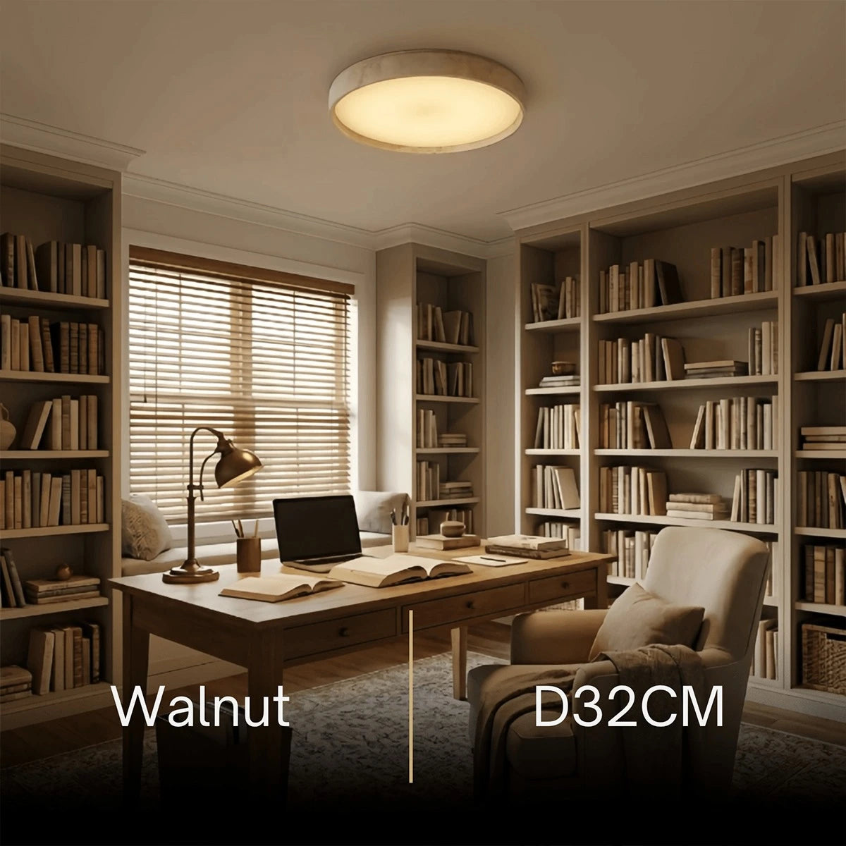 Strata Modern Minimalist Travertine Ceiling Light