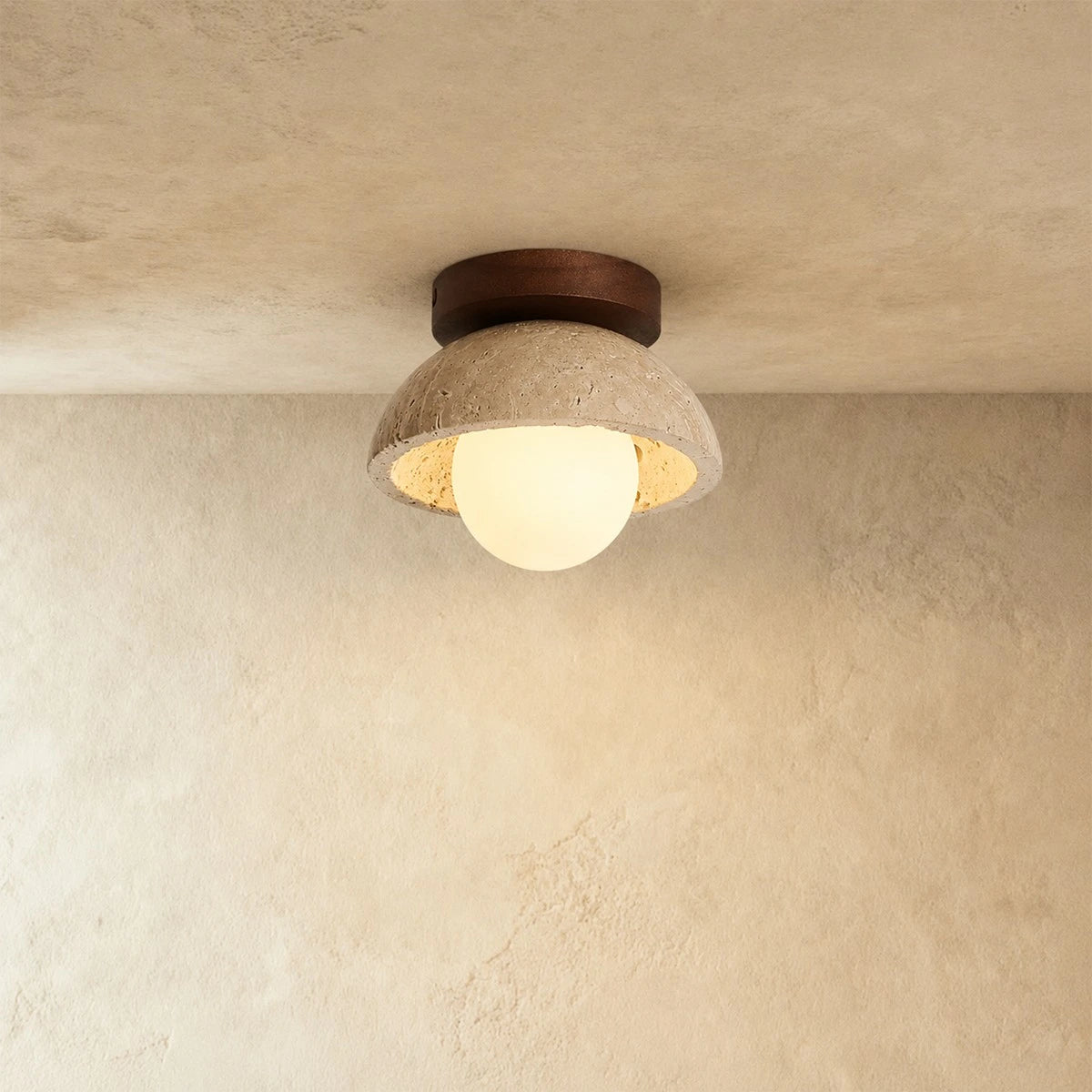 Strata Travertine Ceiling Light