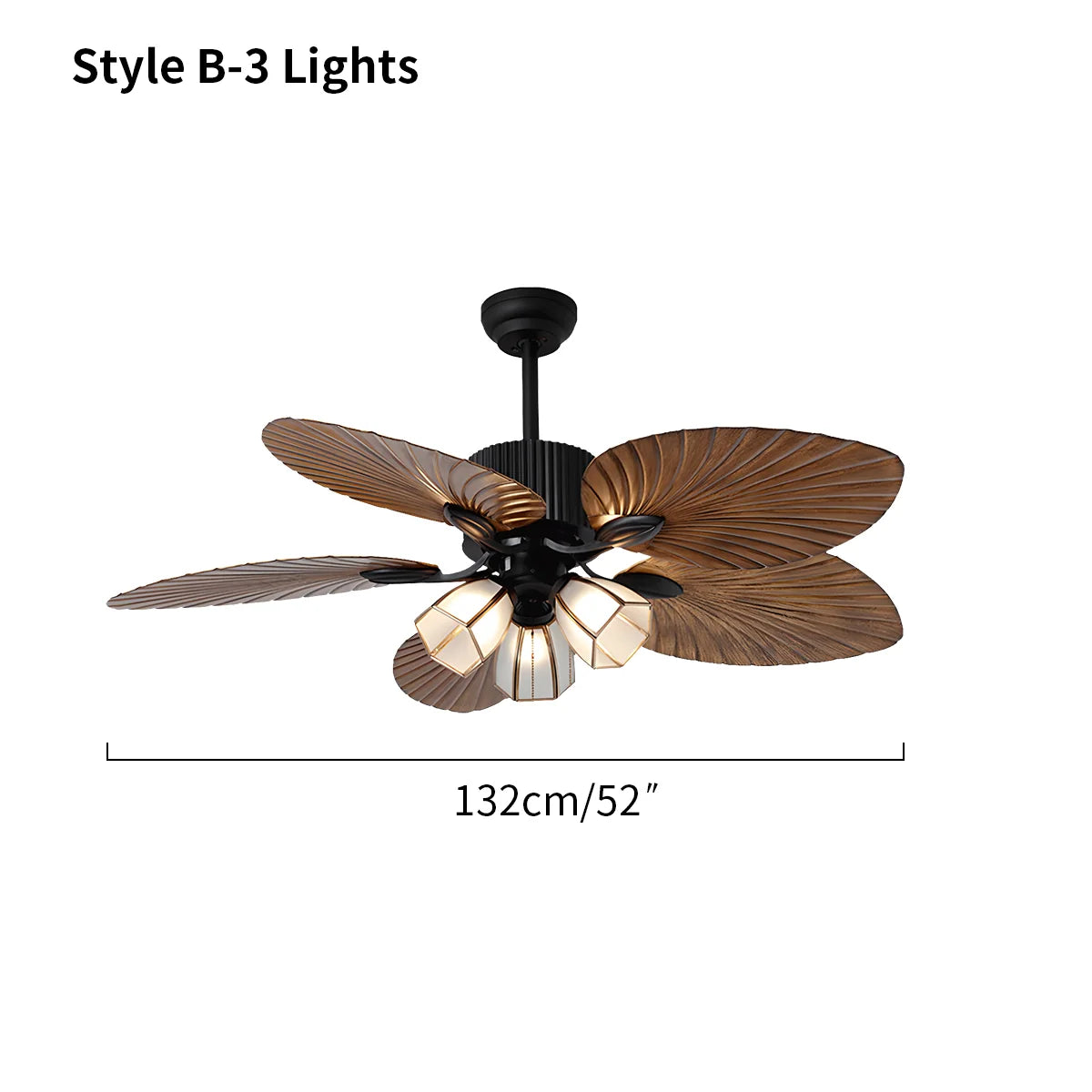 Tropical Palm Leaves Ceiling Fan with Light