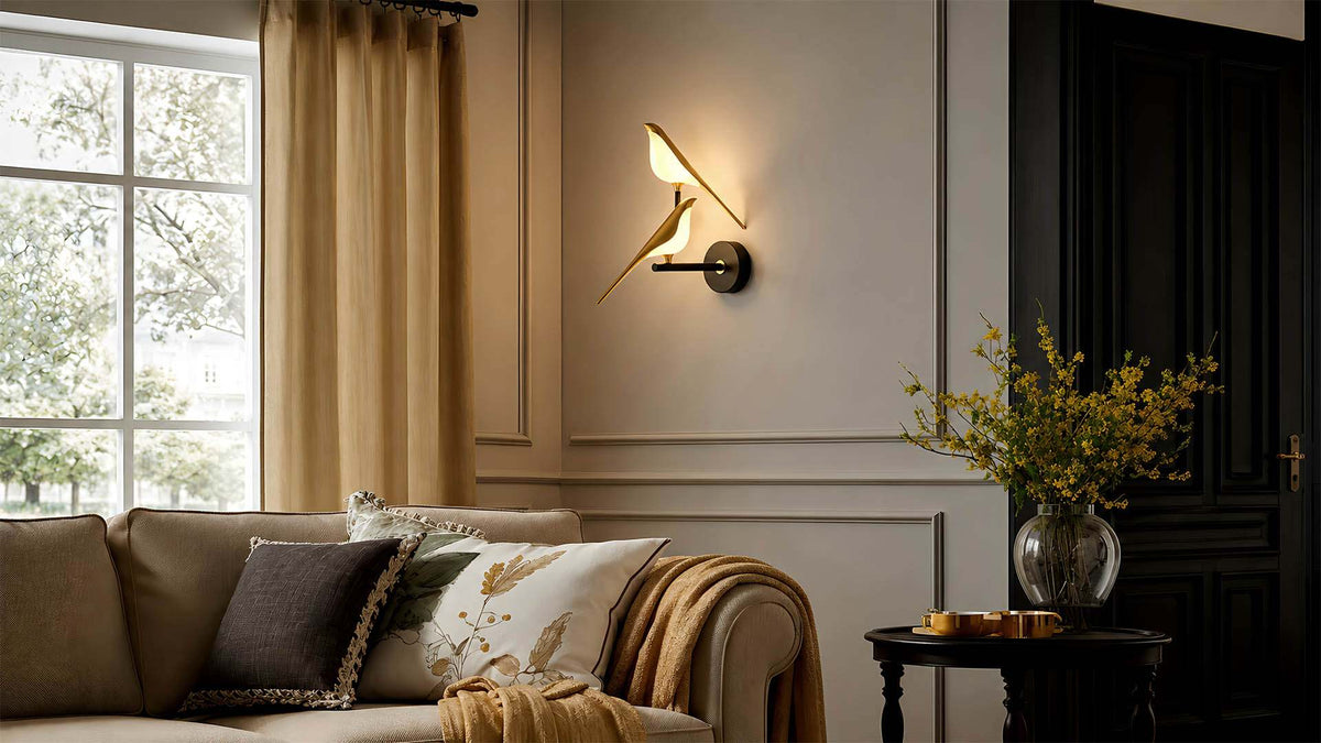 Artistic Bird Wall Sconce with a Soft Warm Glow