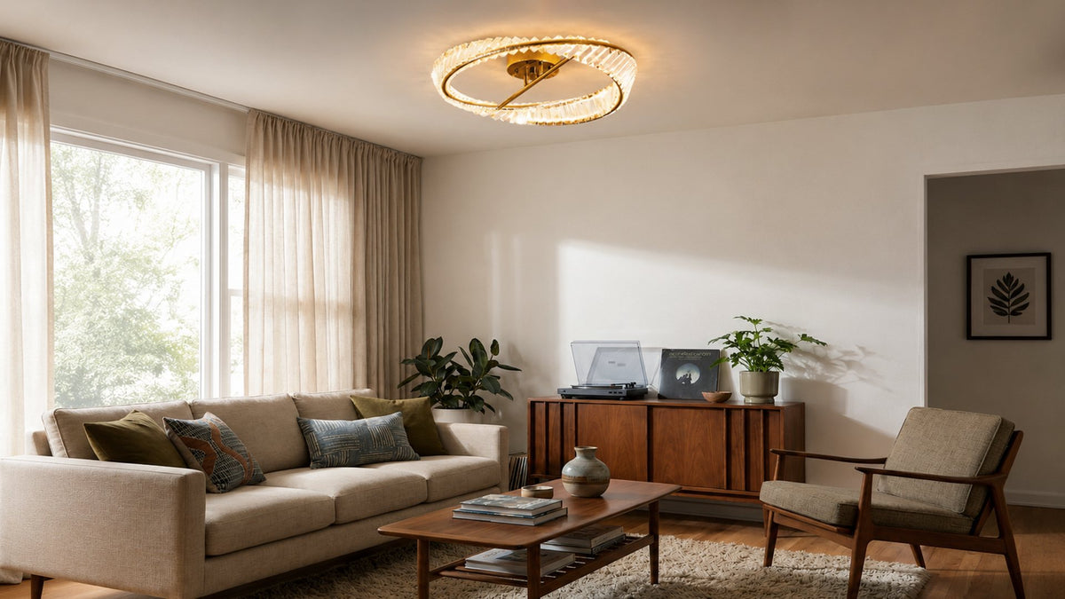 Crystal Ceiling Lamp for Modern Living Room and Bedroom Spaces