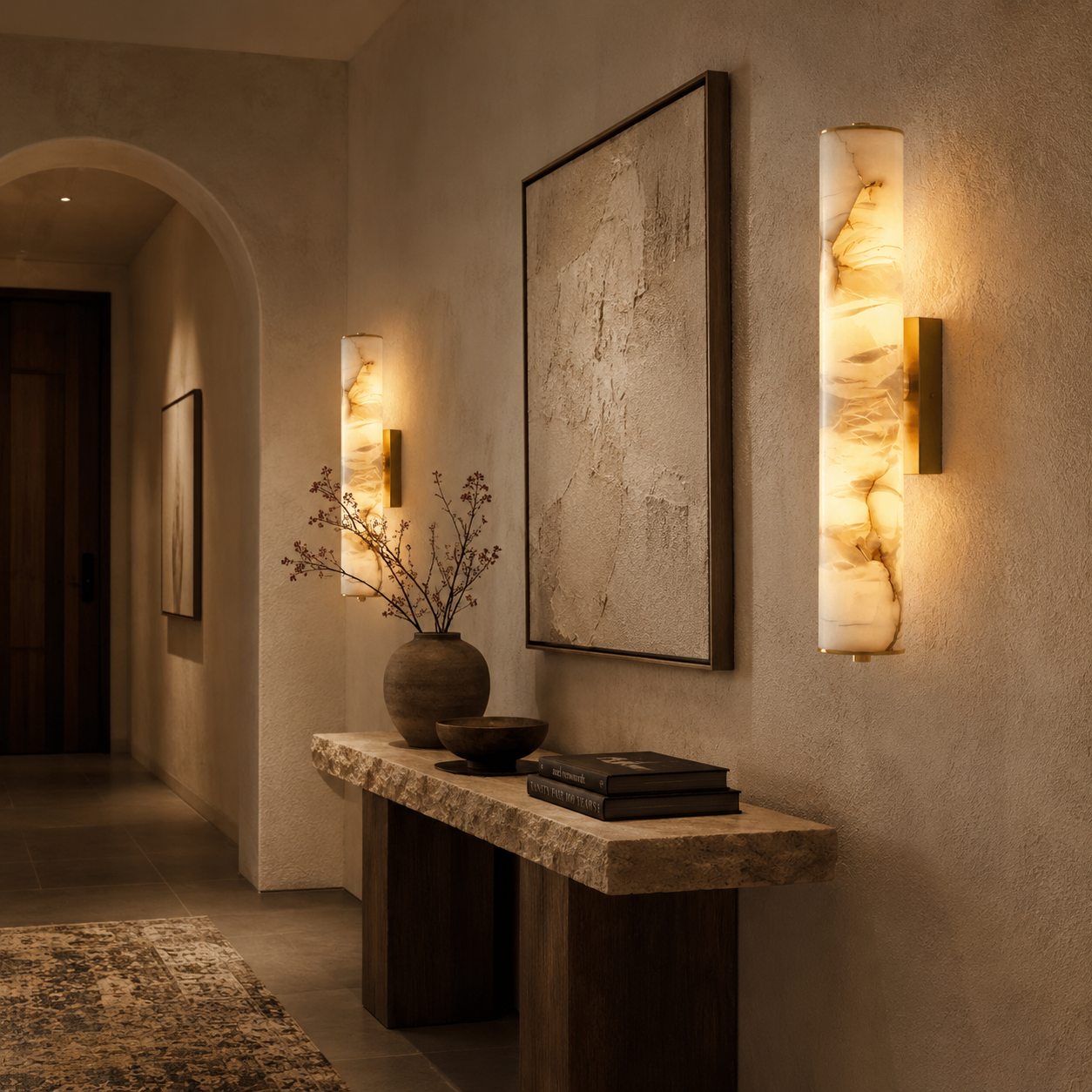 Tong Alabaster Wall Lamp