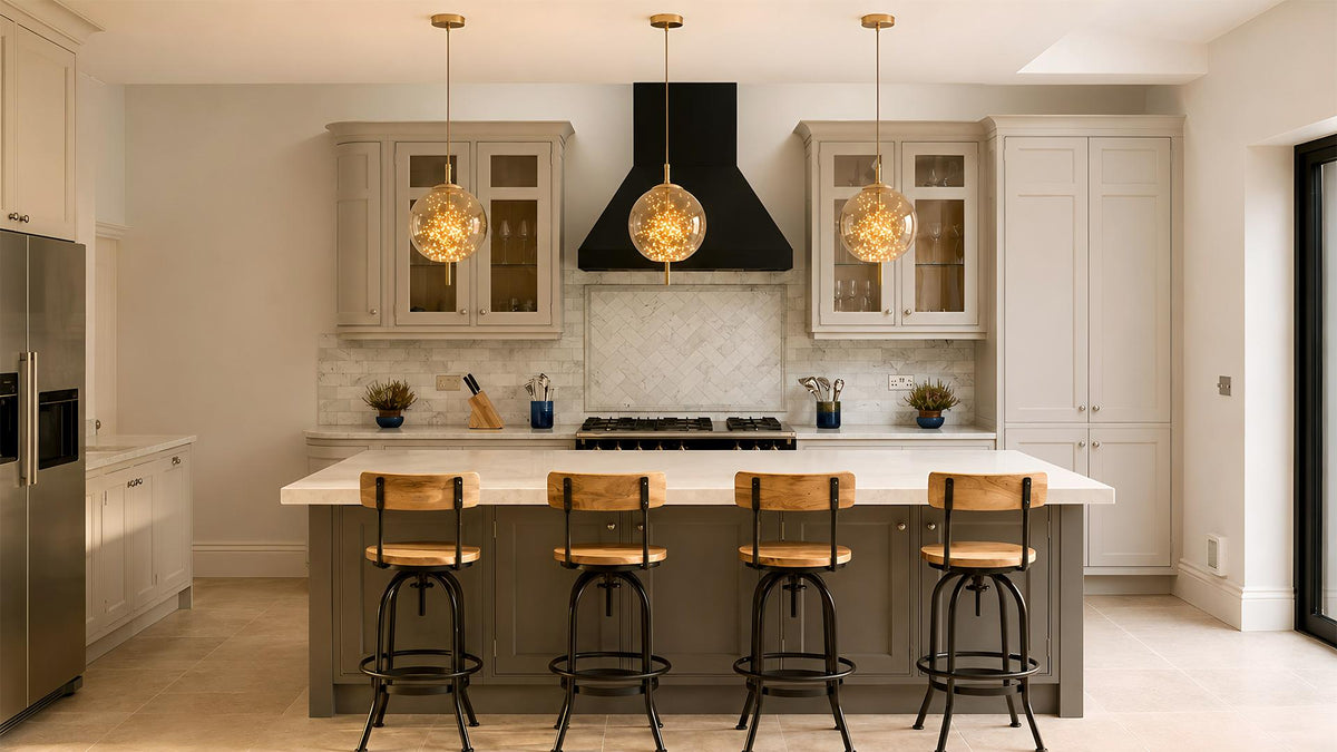Glass Pendant Lamp with a Sparkling Warm Glow