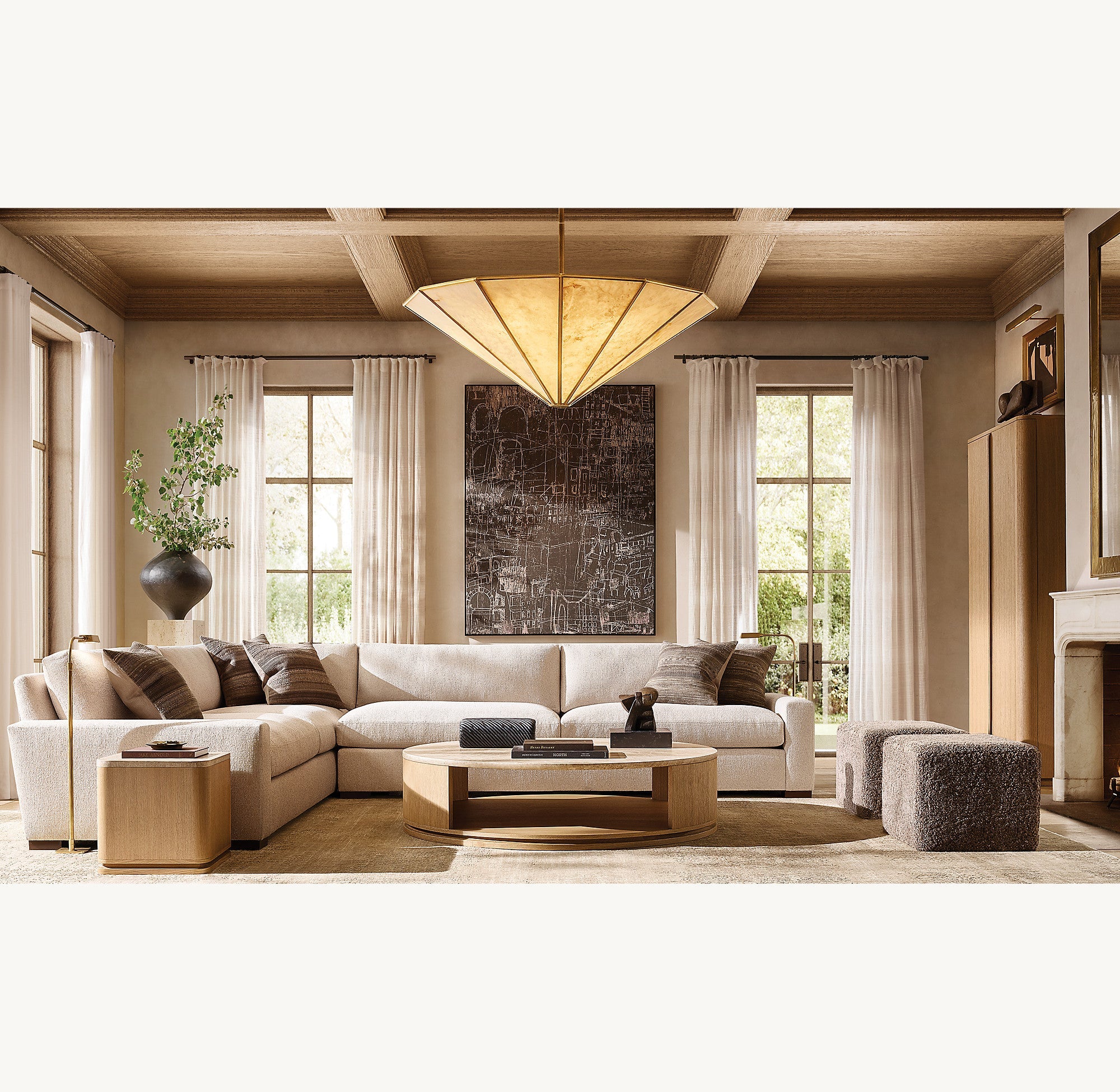 Alabaster Umbrella Chandelier - Lucette