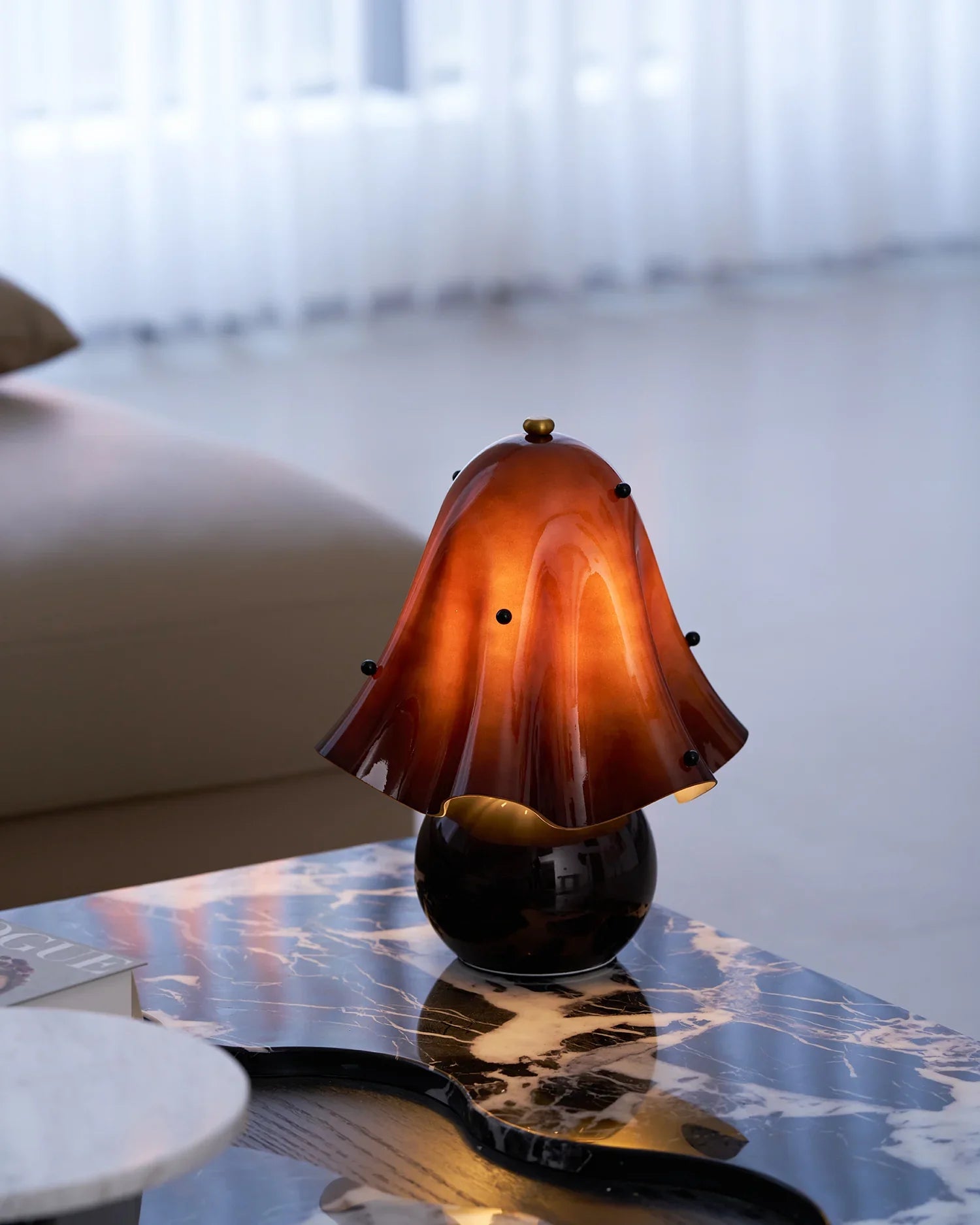 Bell-Shaped Glass Table Lamp