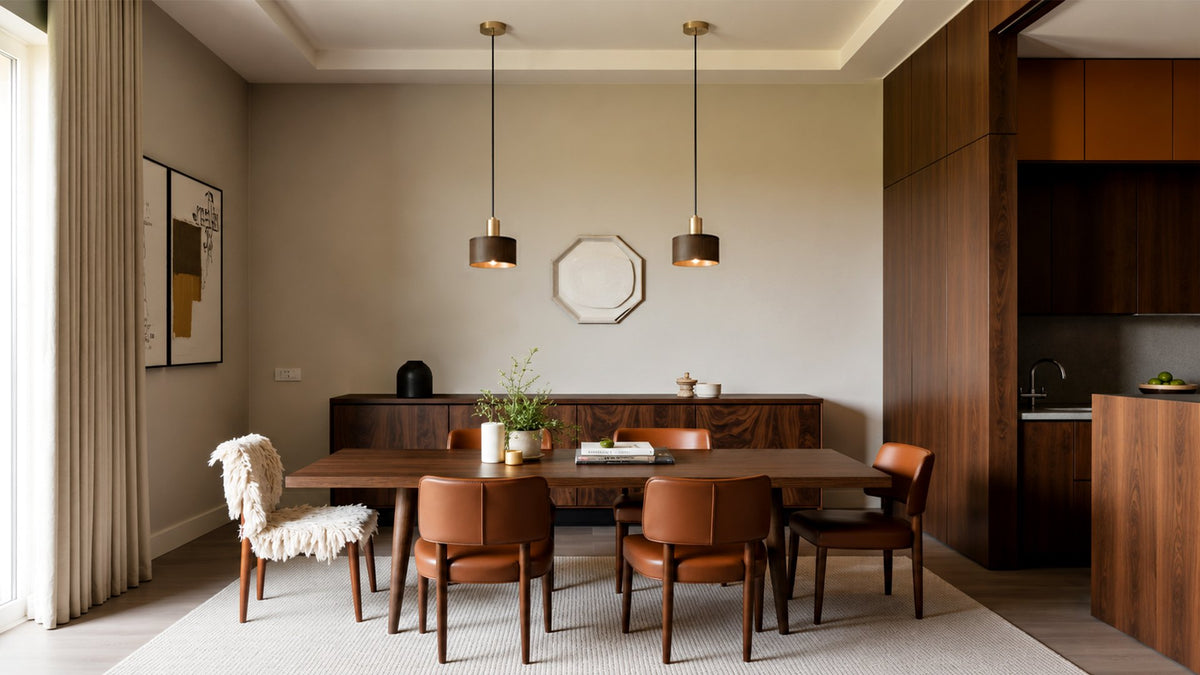 Wood Grain Pendant Light for Dining and Bedside Spaces