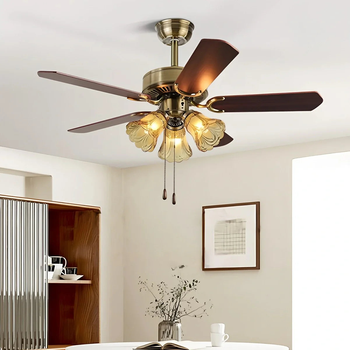 Vintage Ceiling Fan with Light for Dining Room