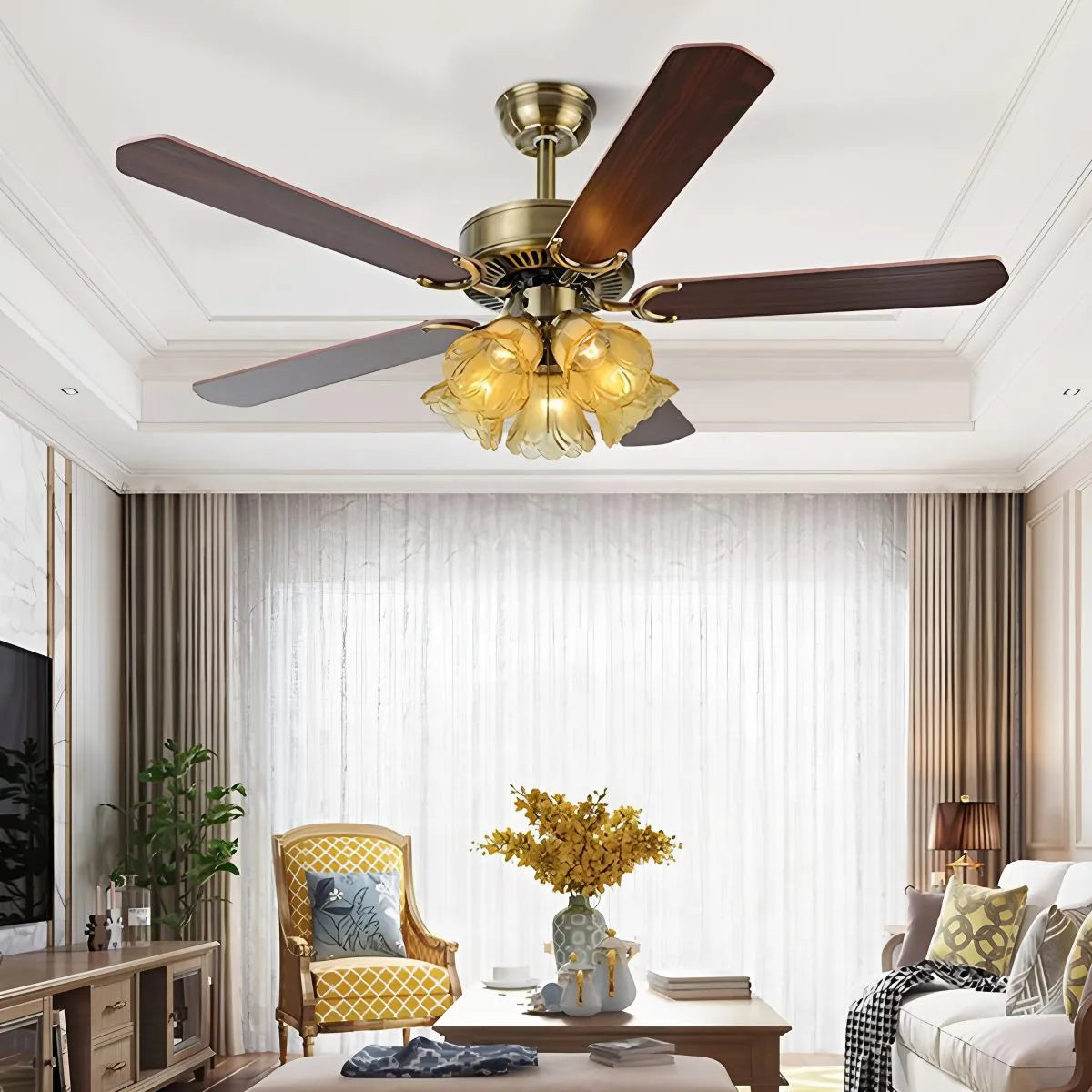 Vintage Ceiling Fan with Light for Dining Room
