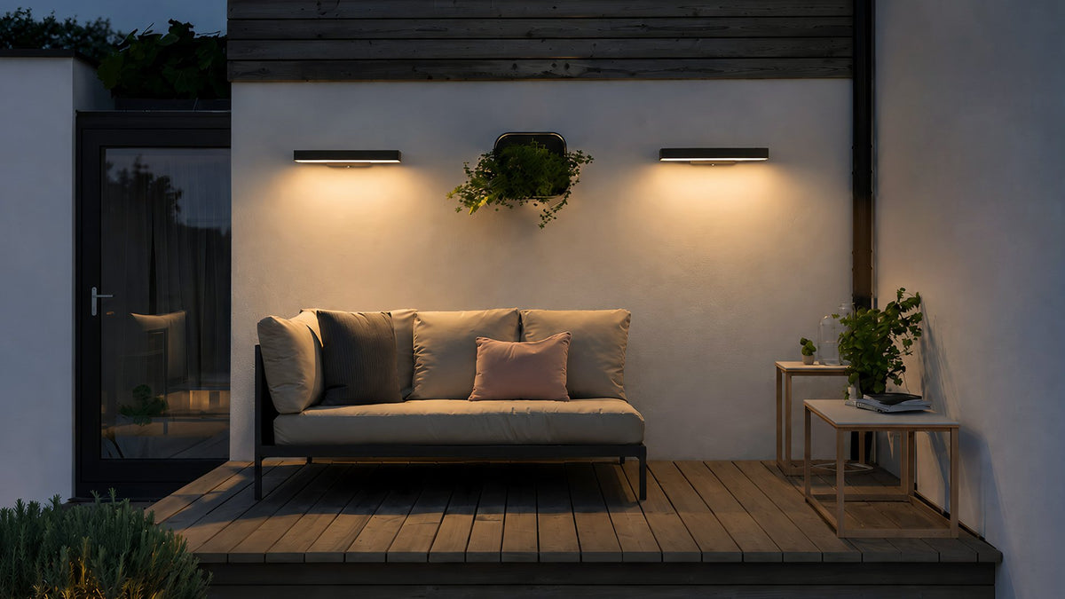 Vynova Outdoor Linear Wall Lamp for Porch and Exterior Lighting